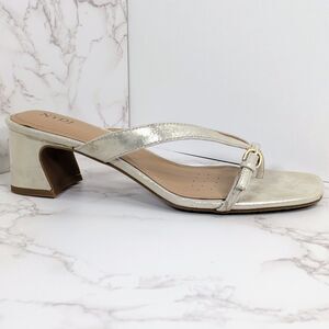 NYDJ Women's Glam Dress Heel Sandal Light Gold Metallic 9.5 NEW IN BOX